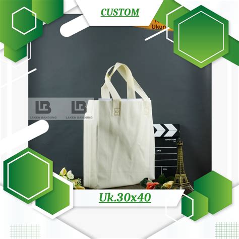 Jual Tas Ukuran 30x40 Cm Tebal 65gr Spundbond Goodybag Laken Sablon