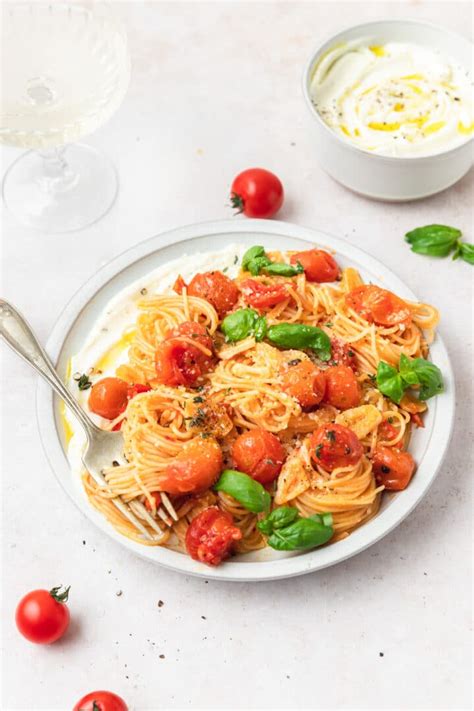 Burst Cherry Tomato Pasta With Whipped Ricotta ~ Barley And Sage