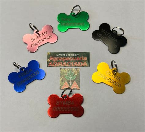 Chapitas Placas Identificadoras De Mascotas Grabadas Laser