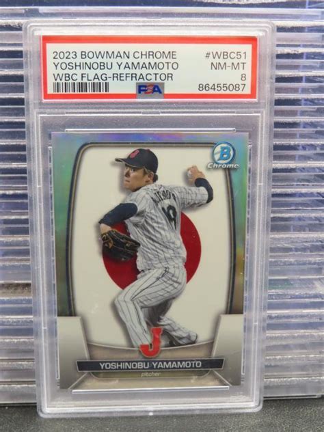 2023 Bowman Chrome Yoshinobu Yamamoto Refractor Wbc 483499 Psa 8