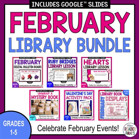 February Library Lesson Bundle Elementary Library Lessons Valentine