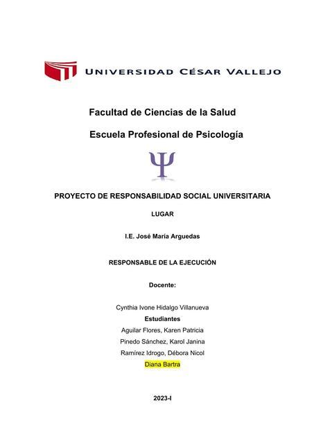 Proyecto De Responsabilidad Social Universitaria Cynthia Ivone