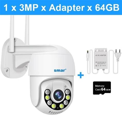 Smar Caméra de surveillance extérieure PTZ IP WiFi HD 3MP 1080p