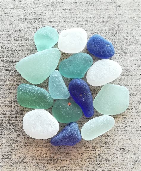 Genuine Sea Glass Tropical Blues Bulk Sea Glass Small Medium By Redislandseaglass On