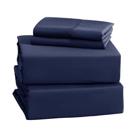 Imperial Rooms Soft Queen Navy Blue Sheet Set Deep Pocket Microfiber