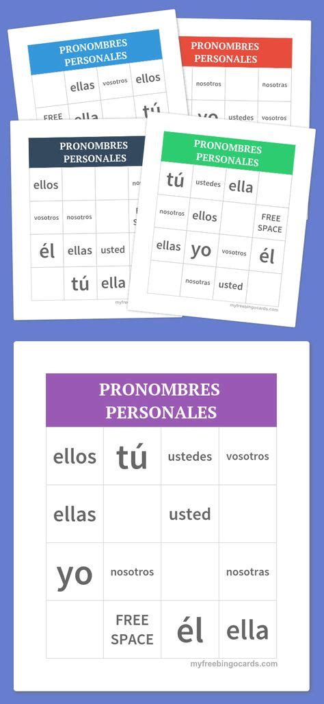 Tiles Escolares Y Pronombres Personales En Plural Bingo Card Hot Sex