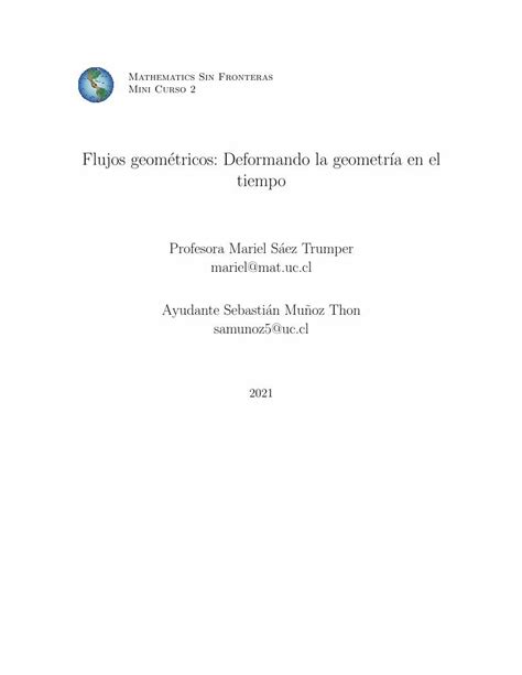 PDF Flujos Geom Etricos Deformando La Geometr A En El Tiempo