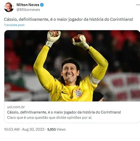 Milton Neves Não Fica Em Cima Do Muro E Crava O Maior Jogador Da