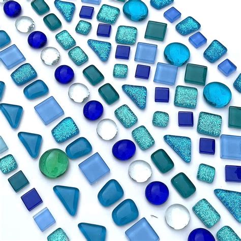 Nogis Mixed Color Irregular Crystal Mosaic Glass Tiles For Crafts Bulk Assorted Shapes Small