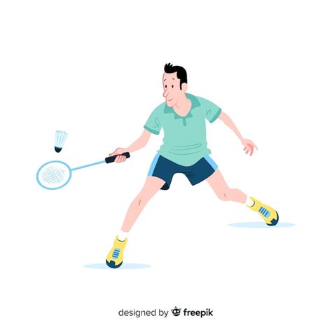 Joueur De Badminton Vecteur Gratuite