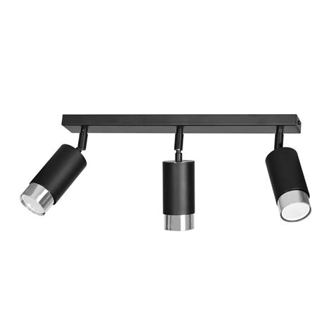 Regleta De Techo Mura Negro Cromo 3 Luces Wonderlamp Lamparas Es