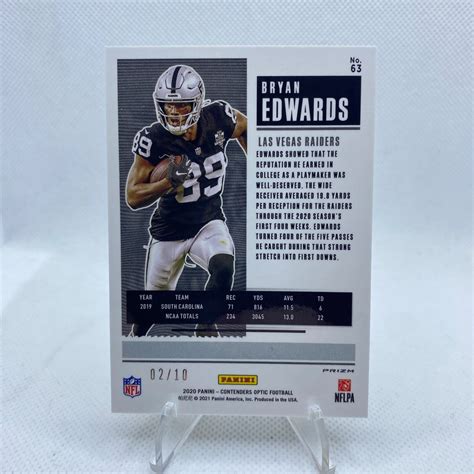 Panini Contenders Optic Bryan Edwards Gold Rookie Ticket Ebay