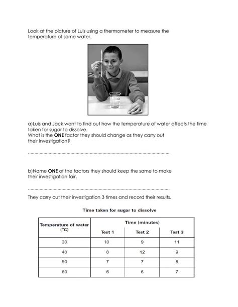 Factors That Affect The Rate Of Dissolving Worksheet Live Worksheets