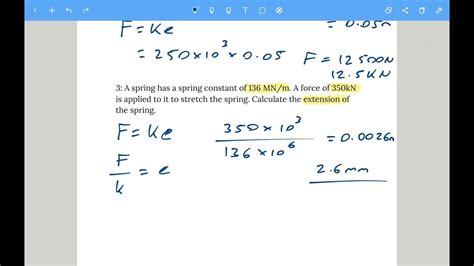 Gcse Physics Equation Practice Hookes Law Youtube