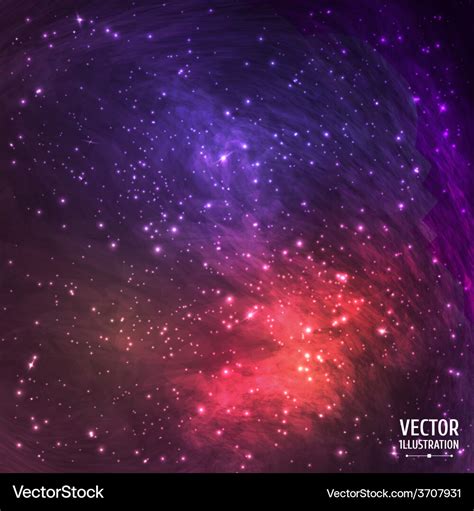 Colorful Space Galaxy Background With Light Vector Image