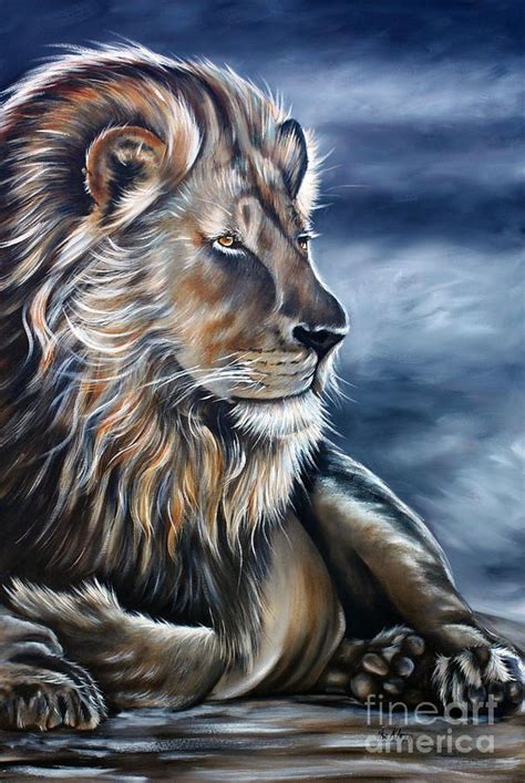 Lion Painting By Ilse Kleyn Lion Pictures Lion Painting Lion Canvas