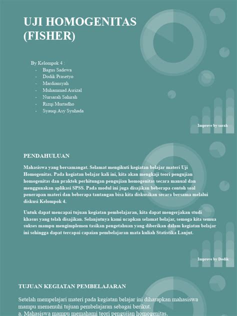 Uji Homogenitas Fisher Kelompok 4 Pdf