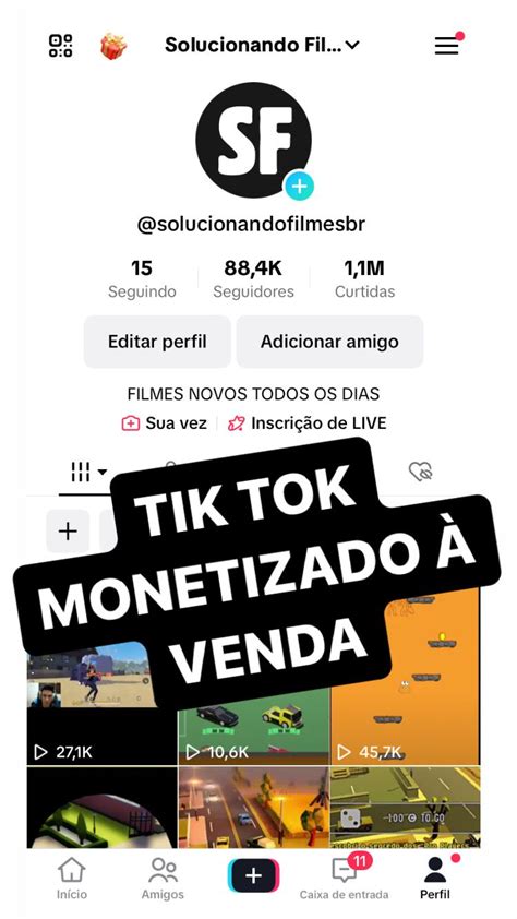 Tik Tok Monetizado A Venda Mercado De Contas