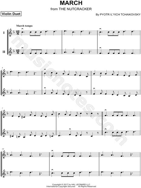 March From The Nutcracker Suite Violin Duet From The Nutcracker Sheet Music In F Major