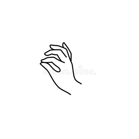 Woman`s Hand Icon Line Vector Illustration Of Female Hand Lineart In