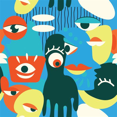 blue abstract faces wallpaper peel  stick   pasted