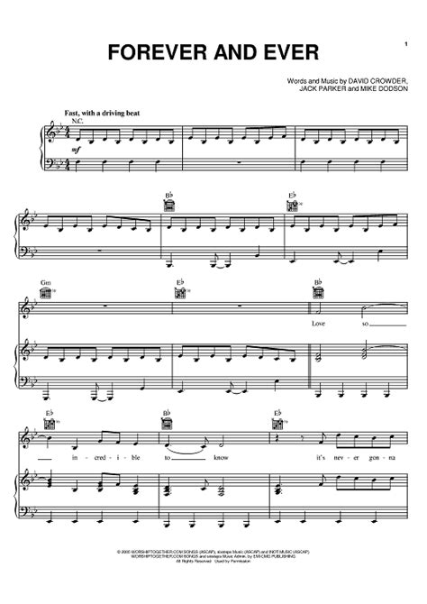 Forever And Ever Sheet Music By David Crowder Band For Piano Vocal Chords Sheet Music Now