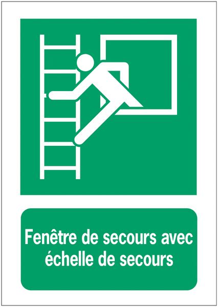 Panneaux ISO 7010 d évacuation à message vertical Fenêtre de secours