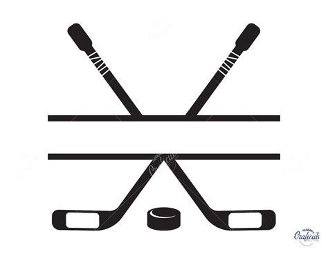 Hockey SVG Crossed Hockey Sticks And Hockey Puck Name Frame SVG