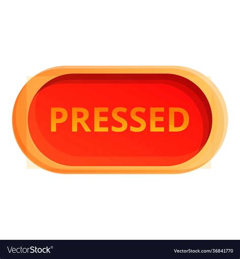 Pressed Button Interface Icon Cartoon Style Vector Image