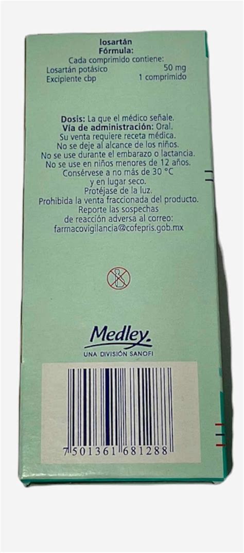 Losartan Medley 50mg 3cajas 30tabs Cu Mercadolibre