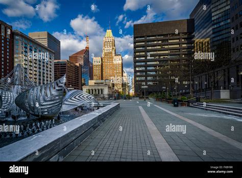 Buildings And Plaza In Downtown Baltimore Maryland Stock Photo Alamy