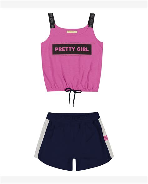 Riachuelo Conjunto Infantil Feminino Pretty Trick Nick Rosa