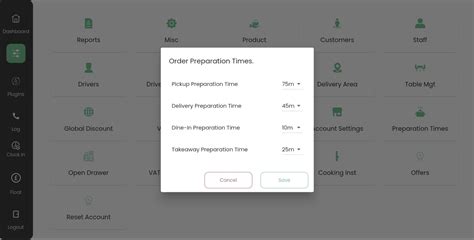 order preparation time ace pos