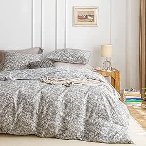 Amazon SUSYBAO Gray Bohemian Duvet Cover Queen 100 Cotton Grey