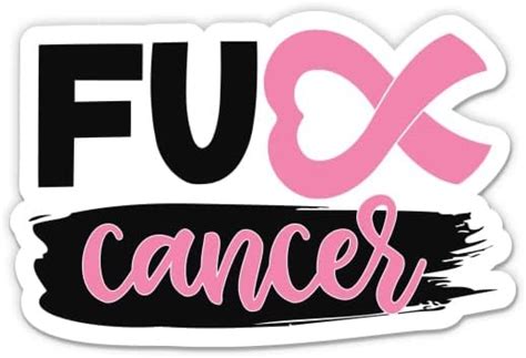 Breast Cancer Ribbon Fuck Cancer Sticker 5 Laptop Sticker Waterproof Vinyl For