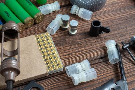 Premium Photo | Shotgun shells reloading process with special reload equipment