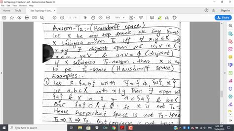 Separation Axioms Set Topology II Lecture 1 Part 2 YouTube