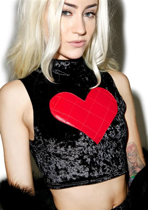 24hrs X Dolls Kill Velvet Lovin Crop Top Crop Tops Fashion Lookbook