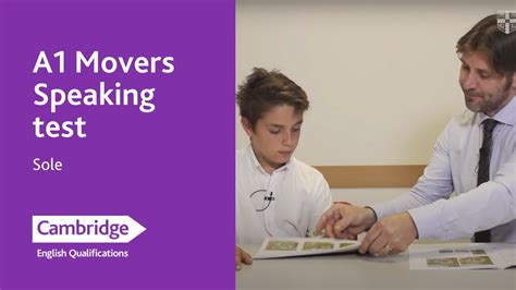 A1 Movers Speaking Test Sole Cambridge English Youtube