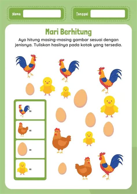 Lembar Kerja Anak TK Tema Binatang 07 PDF, 56% OFF