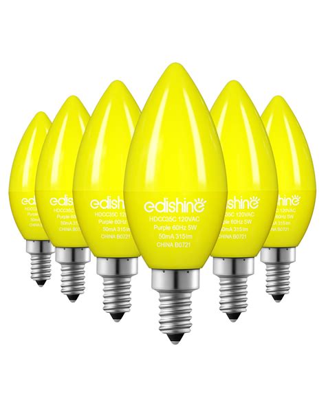 Edishine Led Yellow Light Bulb Dimmable W Equivalent W E Base