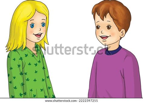 Girl Boy Talking Stock Vector Royalty Free 2222397255 Shutterstock