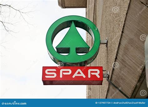 Logo Of The Spar Supermarket On The Wall On The Herengracht In Den Haag