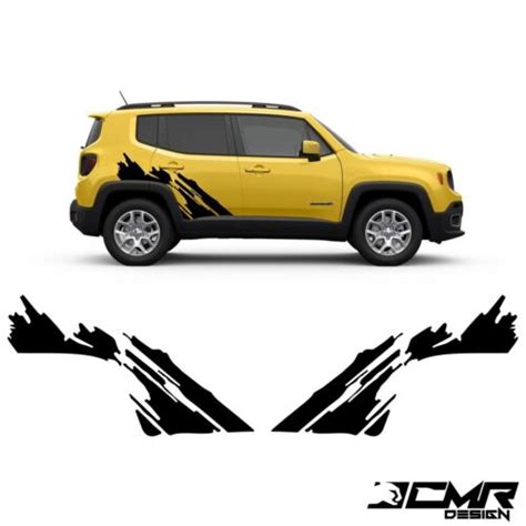 Coppia Di Adesivi Laterali Jeep Renegade E Wrangler Grafiche Fasce