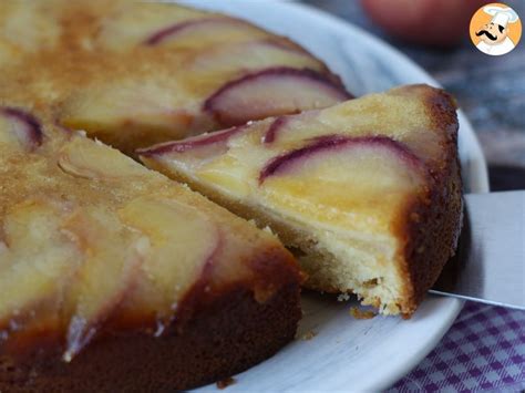 Gâteau renversé à la pêche moelleux fondant et caramélisé Recette