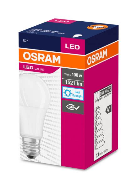 Ledvance 971042 led value classic a100 dép 13w 865 e27 1521lm osram