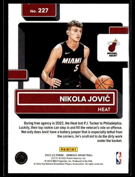 Panini Donruss Nikola Jovic Rated Rookie Rc Denver Nuggets