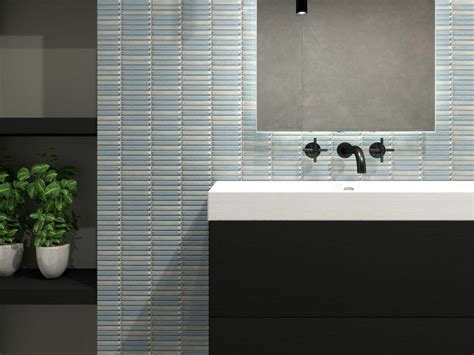 Kit Kat Mini Speckle Grey Blue Mosaic Tile Love Mosaic