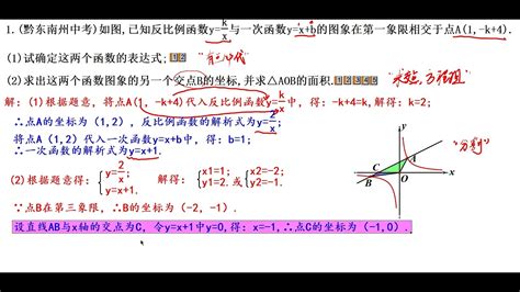 反比例函数与一次函数综合训练（2） Youtube