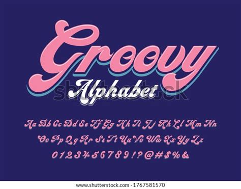 Groovy Hippie Style Alphabet Design Stock Vector Royalty Free 1767581570 Shutterstock